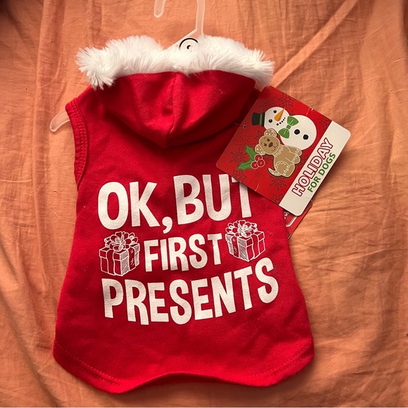 Simply Wag" OK BUT first presents Fleece lined Puppy/Dog Hoodie Sweatshirt - Picture 3 of 8